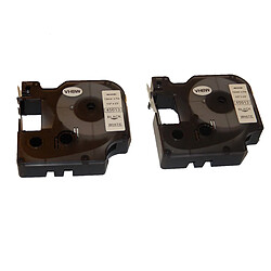 Lot de 2 Cassettes à ruban vhbw 12mm pour Dymo Labelwriter Duo 450, LabelMaker PC, LabelMaker PC2. Remplace: Dymo D1, 45013. 