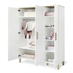 Pinolino Chambre de bébé Lumi 3 pièces lit de bébé évolutif commode à langer large armoire grande