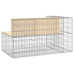 Maison Chic Banc de jardin | Banquette de jardin | Chaise Relax design gabion 122x71x65,5 cm bois massif de pin -MN99456 pas cher