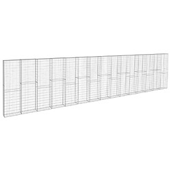 vidaXL Mur à gabion avec couvercles Acier galvanisé 900x50x200 cm