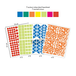 Ac-Deco Lot de 60 planches de gommettes - 16 x 21 cm - Multiformes géométriques - Multicolore