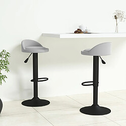 vidaXL Tabourets de bar lot de 2 gris clair velours 