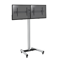 Kimex Support sur roulettes pour 2 écrans TV 43'' - 49'' - Hauteur 240cm 