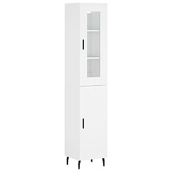 Maison Chic Buffet,Meuble de Rangement,commode pour salon,Cuisine Blanc 34,5x34x180 cm Bois d'ingénierie -MN86382