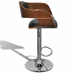 Acheter Helloshop26 Tabouret de bar cuir synthétique hauteur réglable luxe bois et cuir 1202158/2