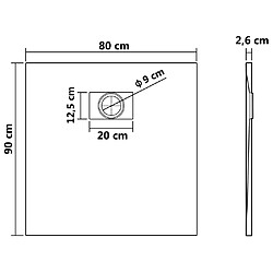 vidaXL Receveur de douche SMC Marron 90x80 cm pas cher