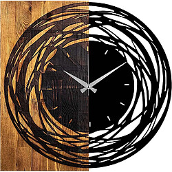 Hanah Home Horloge en bois et métal Clock.