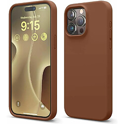 Riffi Coque arrière souple en silicone Riff Slim & Soft pour Apple iPhone 15 Marron 