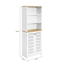 Avis SoBuy BZR44-W Meuble Colonne de Salle de Bain Armoire Haute Meuble de Rangement avec 3 Etagères et 2 Portes persiennes