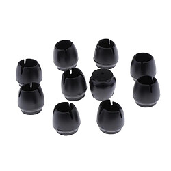 10pcs jambières de chaise anti-dérapantes chapeaux protecteurs de plancher de meubles en bois rond noir e