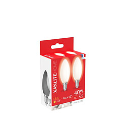 But Lot 2 ampoules LED Flamme E14 XANLITE HOME Blanc froid pas cher