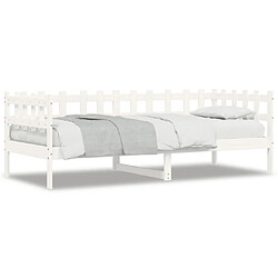 Maison Chic Lit de jour, Lit de repos pour Salon Chambre,Canapé-lit,Lit d'invité Blanc 90x200 cm Bois de pin massif -MN22742