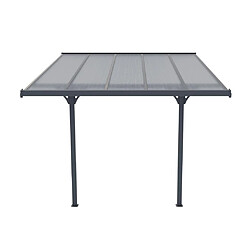 Avis Vente-Unique Pergola adossée en aluminium 9,5 m² anthracite ALVARO