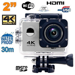 Yonis Caméra étanche 4k Caméra Sport Étanche Résolution 4K Slow Motion 16Mp Grand Angle 170° Argent YONIS