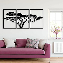 DEKORY 3 panneaux arbre d'afrique Décoration Murale en Métal 120 x 60 cm