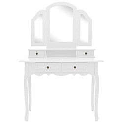 Avis Helloshop26 Ensemble de coiffeuse et tabouret 100 x 40 x 146 cm blanc 02_0006269