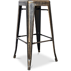 ICONIK INTERIOR Tabouret de bar - Design industriel - 76cm - Stylix Bronze métallisé 