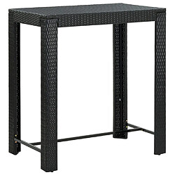 vidaXL Table de bar de jardin Noir 100x60,5x110,5 cm Résine tressée