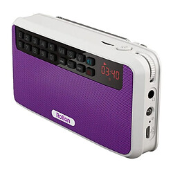 Universal Haut-parleur stéréo Bluetooth portable FM Radio Clear Bass Haut-parleur double rail TF Card USB Music Player LED Torche | Haut-parleur Bluetooth FM Radio | Haut-parleur FM Music Player(Violet) 