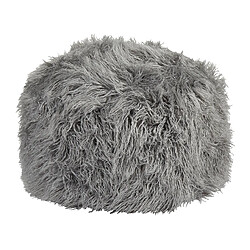 Beliani Pouf en fausse fourrure 50 x 50 x 30 cm gris TUKKI 