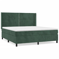 vidaXL Sommier à lattes de lit et matelas Vert foncé 160x200cm Velours