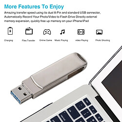 Avis Wewoo Clé USB iPhone iDisk 3 en 1 64G Micro USB + Lightning 8 broches + USB 3.0 Disque flash push-pull rotatif métal avec fonction OTG (Argent)