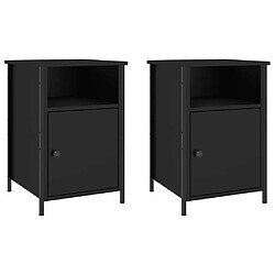 Maison Chic Lot de 2 Tables de chevet - Tables de Nuit noir 40x42x60 cm bois d'ingénierie