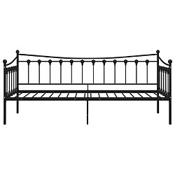 Avis vidaXL Cadre de canapé-lit sans matelas noir métal 90x200 cm