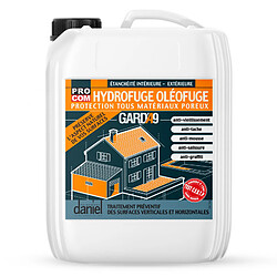 PRO COM Imperméabilisant hydrofuge oléofuge anti tâches GARDA9 - Terrasse, sol, mur, façade, toiture, PROCOM-5 litres