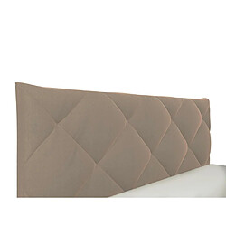 Lit coffre 180 x 200 cm - Velours - Beige - STARI de Pascal Morabito pas cher