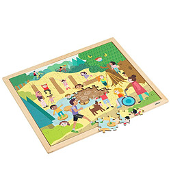 Educo Puzzle en Bois - Puzzle ensemble - dans la forêt - jeu Montessori 