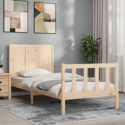 Maison Chic Lit simple - Cadre de lit avec tête de lit Contemporain pour adulte bois massif -MN29686