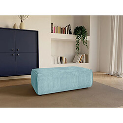 Vente-Unique Pouf en velours côtelé bleu turquoise AMELIA 