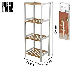 Urban Living Etagère 4 niveaux en bois - Marron et banc