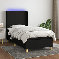 Sommier à lattes,Cadre à lattes de lit pour Adulte matelas et LED Noir 80x200cm Tissu -MN99107