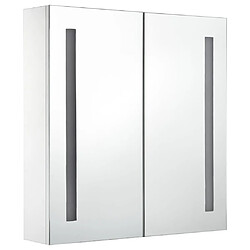 Helloshop26 Armoire de salle de bain à miroir led 60 x 14 x 62 cm blanc et argenté 02_0006566