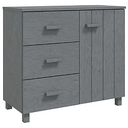 Maison Chic Buffet,Meuble de Rangement,commode pour salon,Cuisine HAMAR Gris foncé 90x40x80 cm Bois massif de pin -MN16374