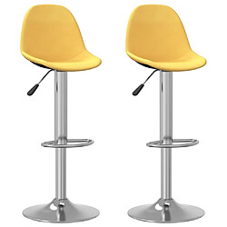 vidaXL Tabourets de bar lot de 2 jaune moutarde tissu 