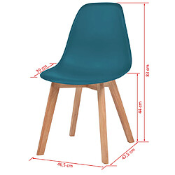 vidaXL Chaises à manger lot de 2 turquoise plastique pas cher