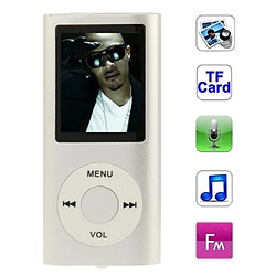 Wewoo Lecteur MP4 argent pour carte TF support d'enregistrement radio FM E-Book et calendrier 1.8 pouces TFT Screen Metal MP4 Player avec fente