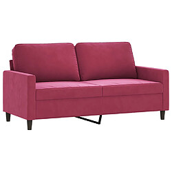 vidaXL Canapé à 2 places Rouge bordeaux 140 cm Velours