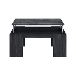 Alter Table basse avec plateau relevable et rangements, coloris gris cendré, 100 x 43 x 50 cm (hauteur réglable de 43 à 54 cm).