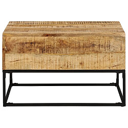 vidaXL Table basse 68x68x41 cm Bois de manguier brut