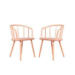 Nest Dream Lot de 2 chaises rustiques avec accoudoirs pour la salle à manger - Organic 