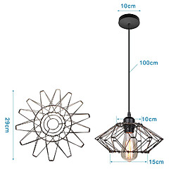 Acheter Stoex E27 Lustre suspension Industrielle vintage abat jours cage 20cm corde ajustable