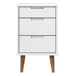 Avis vidaXL Table de chevet MOLDE Blanc 40x35x65 cm Bois de pin massif