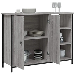 Avis vidaXL Buffet sonoma gris 100x33x75 cm bois d'ingénierie