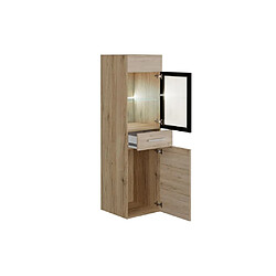 Vente-Unique Colonne de salle de bain avec Leds blanches - Coloris naturel clair - L30 x l30 x H109 cm - LAURINE II