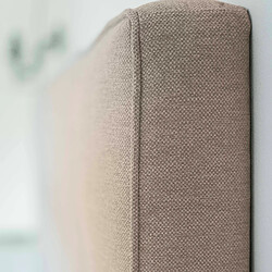 Morphea France Ensemble lit + tête de lit 140x190cm - Beige - Collection Léa - Morphea