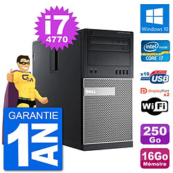 PC Tour Dell 9020 Intel Core i7-4770 RAM 16Go Disque Dur 250Go Windows 10 Wifi · Occasion 